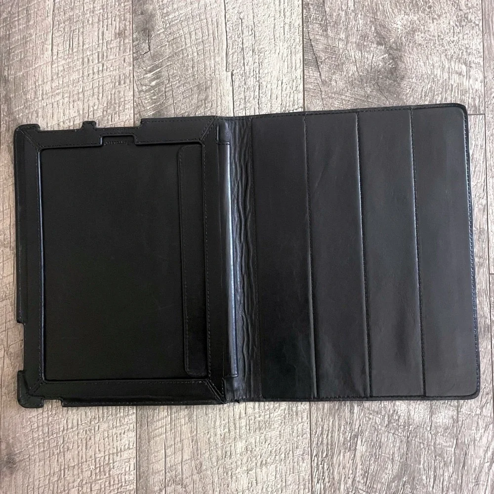 Sena Cases Black‎ Genuine Leather Folio Tablet Stand Cover Case Professional